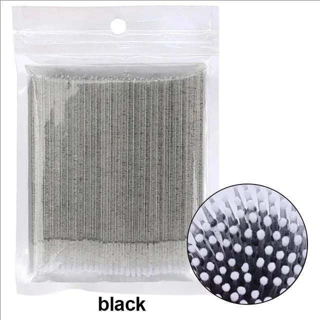 JPNPL MJ 100PCS Microcepillos para Pestañas – Hisopos de Algodón para Limpiar Extensiones de Pestañas