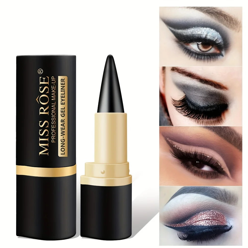 قلم تحديد العيون الجل المقاوم للماء من MISS ROSE - سريع الجفاف، مقاوم للتلطخ، بلمسة نهائية غير لامعة، مناسب للمكياج اليومي ومكياج الحفلات