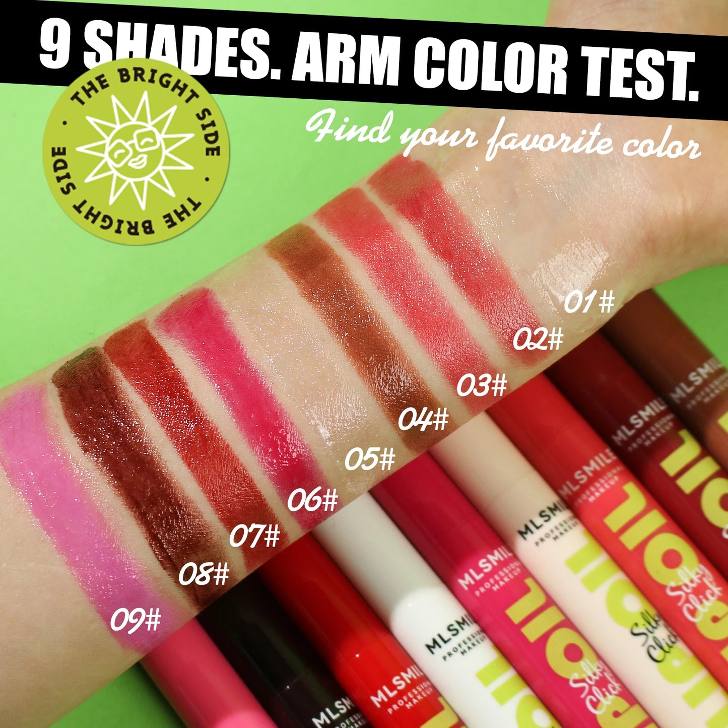 Lápiz labial mate resistente al agua MLSMILE: acabado aterciopelado de larga duración que no mancha (9 colores)