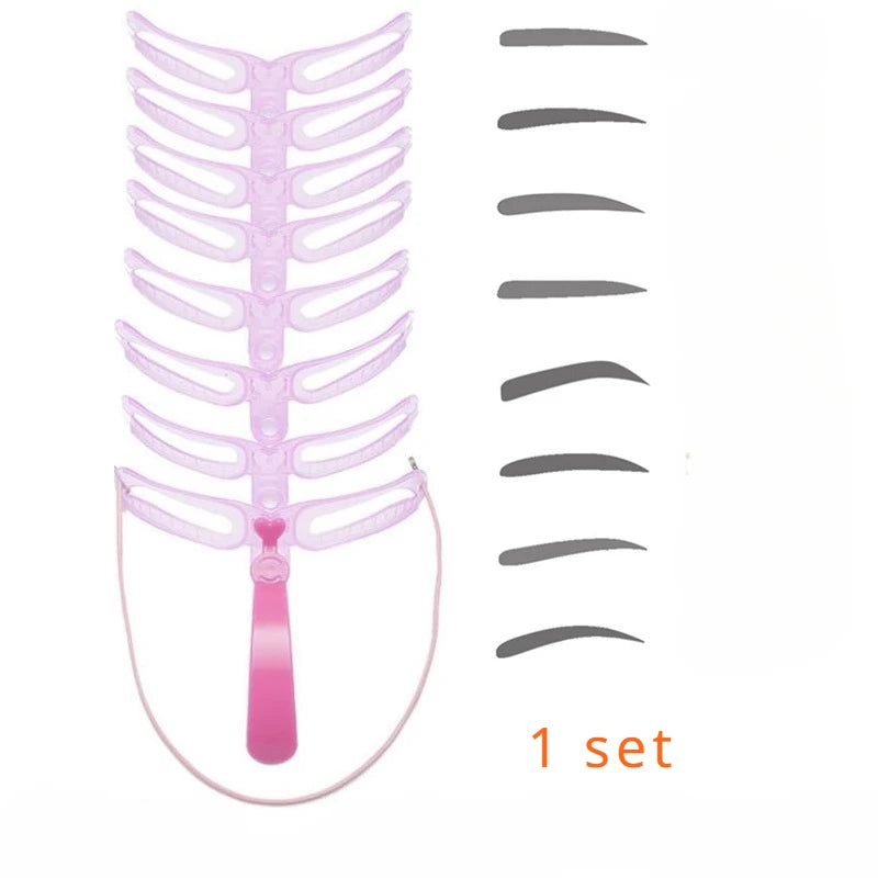 Kit de plantillas para dar forma a las cejas LuxuryGlow 8 en 1: moldeador reutilizable para una definición perfecta