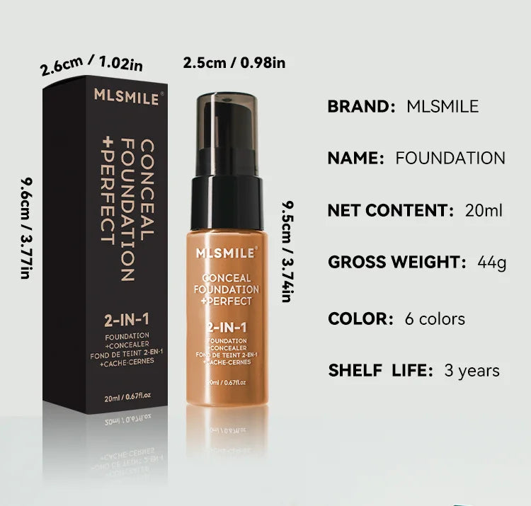 Base de maquillaje en polvo de 6 colores MLSMILE: resistente al agua, de larga duración y con control de grasa.