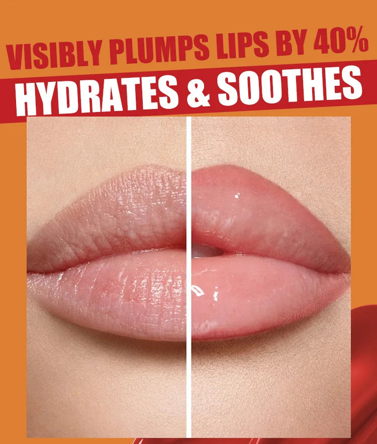 MLSMILE Aceite hidratante para labios con efecto voluminizador de pato: brillo hidratante de larga duración