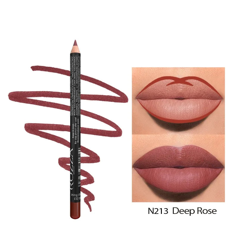 Delineador de labios mate LuxuryGlow de 14 colores: lápices de alta pigmentación, resistentes al agua y de larga duración.