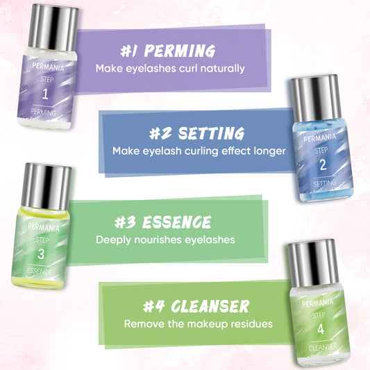 مجموعة بيرمانيا لتصفيف الحواجب ورفع الرموش - خالية من القسوة وطويلة الأمد
