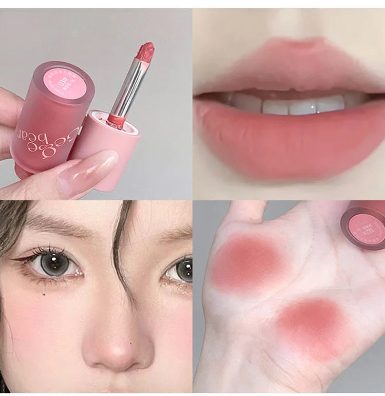 Crema de terciopelo 4 en 1 Gege Bear: lápiz labial, rubor, sombra de ojos y contorno