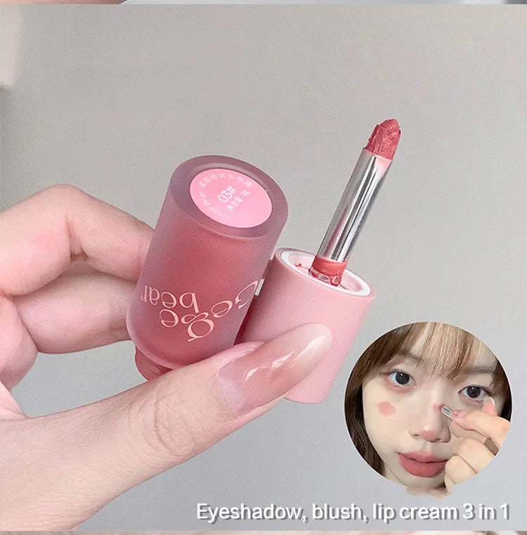 Crema de terciopelo 4 en 1 Gege Bear: lápiz labial, rubor, sombra de ojos y contorno
