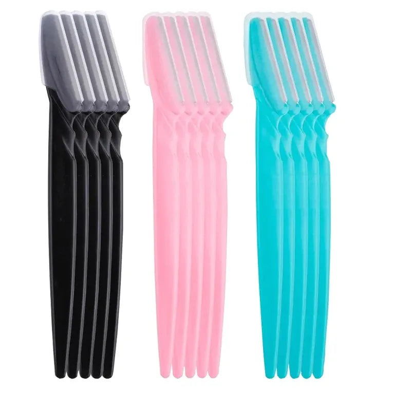 LuxuryGlow 5/10/20Pcs Eyebrow & Face Razors for Women & Men – Safe Hair Trimmer with Protective Cover