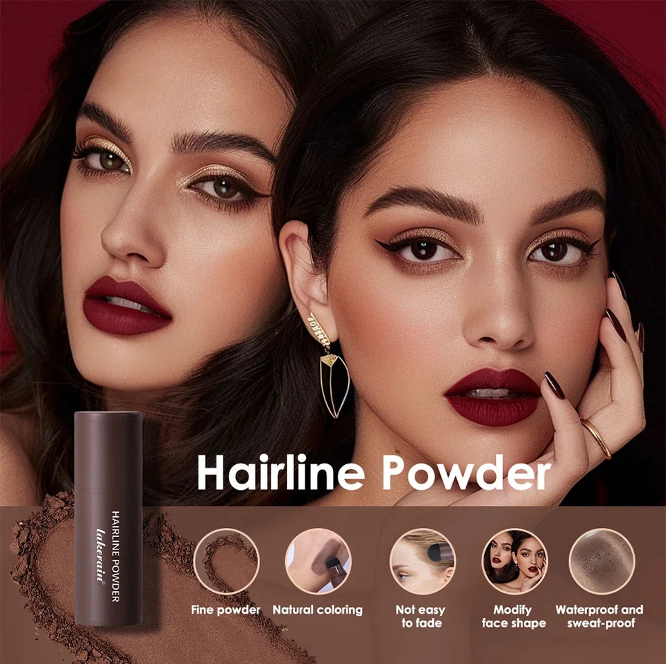 Lápiz corrector de raíces y líneas capilares LuxuryGlow resistente al agua: polvo en barra con cobertura instantánea de canas