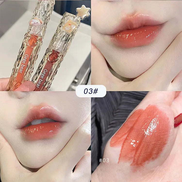 Brillo de labios Crystal Mirror de Gege Bear: hidratante, brillante y con volumen.