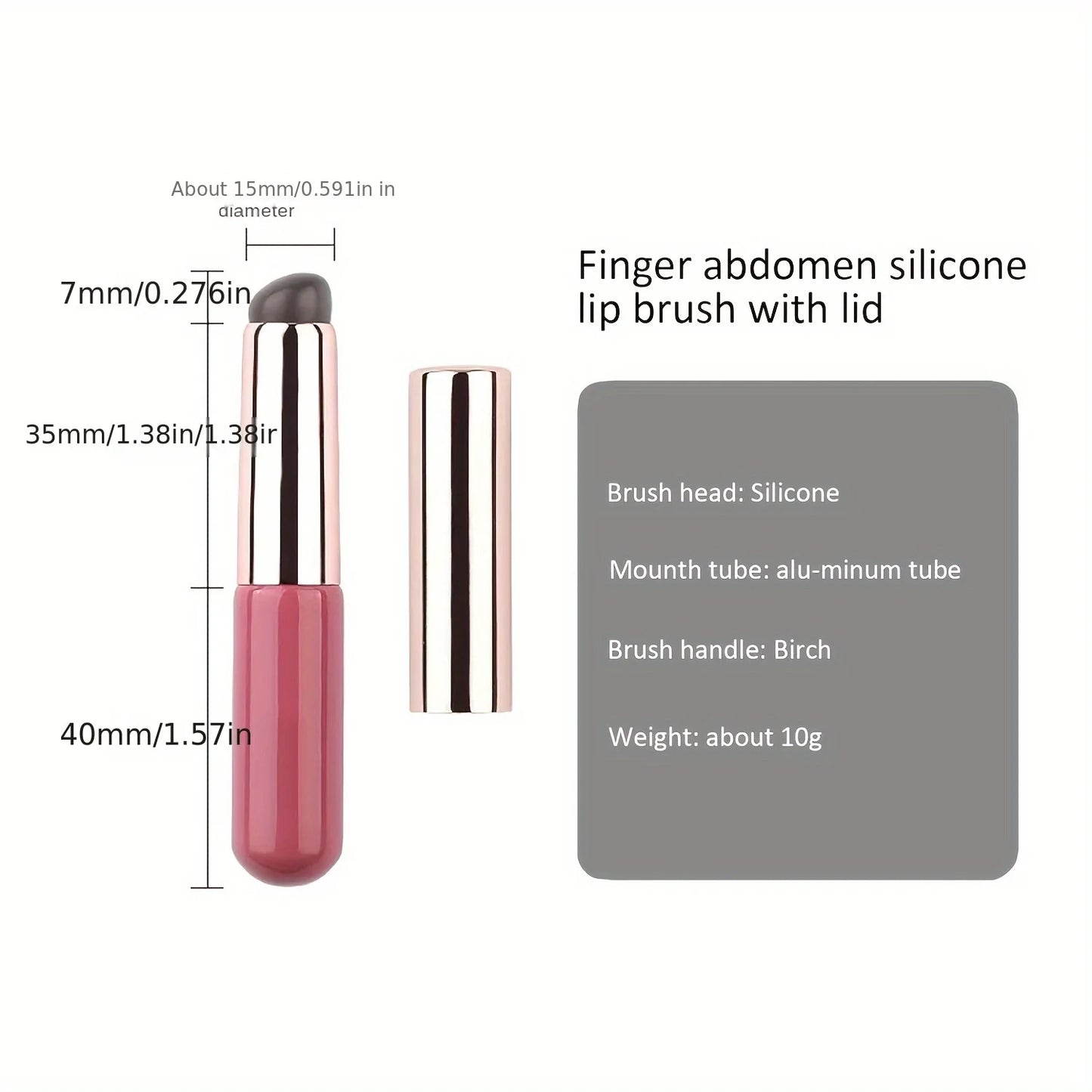 Pincel labial portátil de silicona LuxuryGlow con funda: miniaplicador para bálsamo y lápiz labial | Herramienta higiénica y fácil de transportar