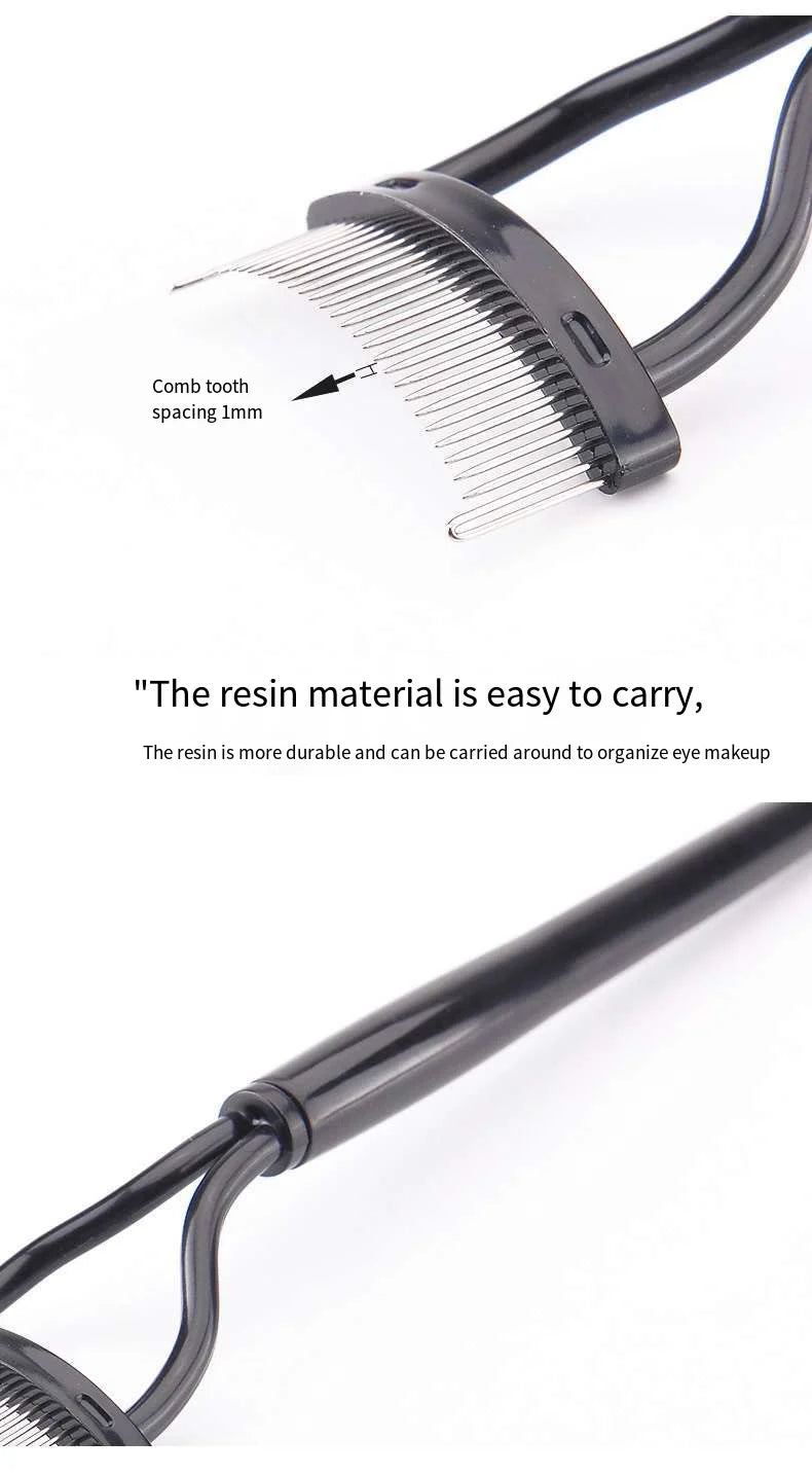 LuxuryGlow Stainless Steel Eyelash Separator & Curler | Metal Teeth Mascara Comb
