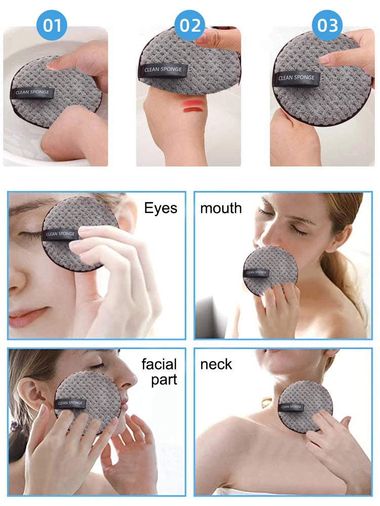 LuxuryGlow 4PCS Reusable Microfiber Makeup Remover Pads – Soft, Washable & Eco-Friendly