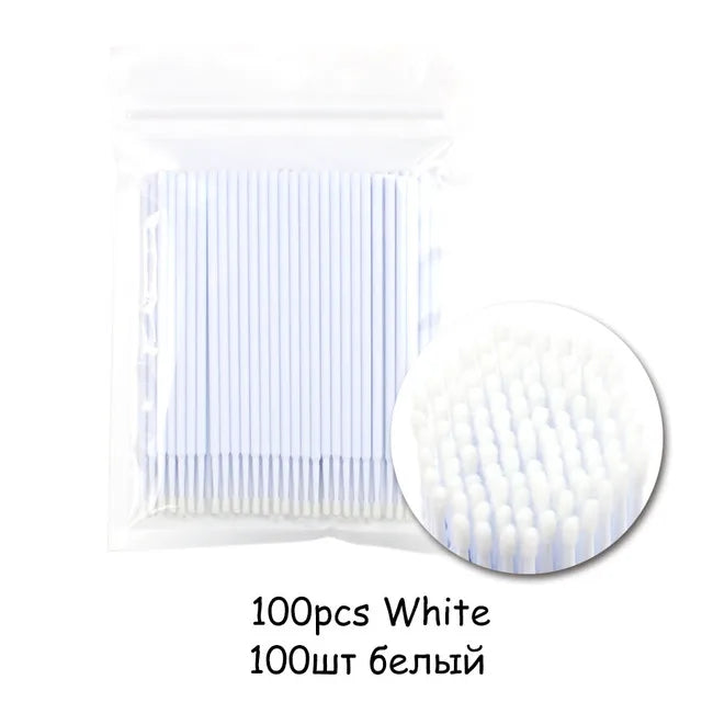 AILYRISS 100PCS Disposable Micro Eyelash Brushes – Precision Applicators for Lash Extensions & Removal