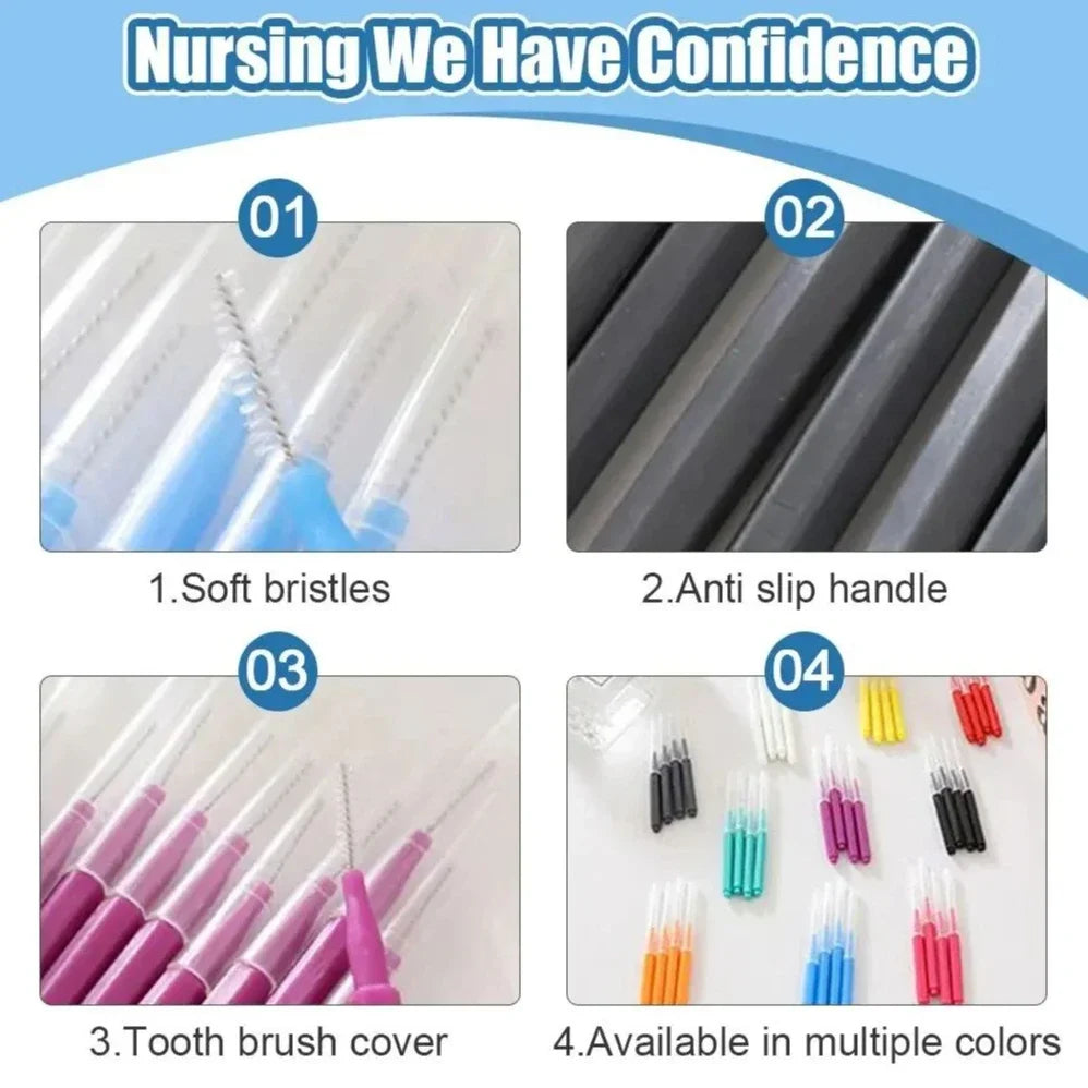 LuxuryGlow 20PCS Interdental Brushes for Braces & Tooth Gaps – Portable Dental Picks for Oral Hygiene