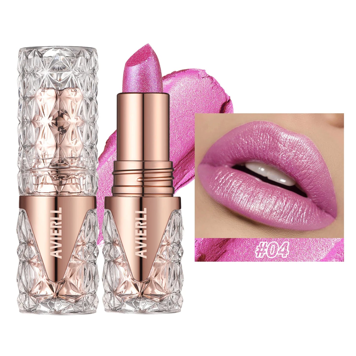 Lápiz labial perlado brillante 3 en 1 LuxuryGlow: mate, con brillo y resistente al agua