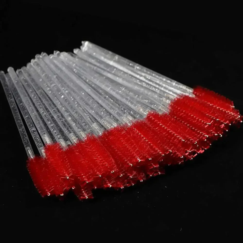 HUAZDS 50pcs Disposable Crystal Eyelash Brushes – Mascara Wands & Lash Combs