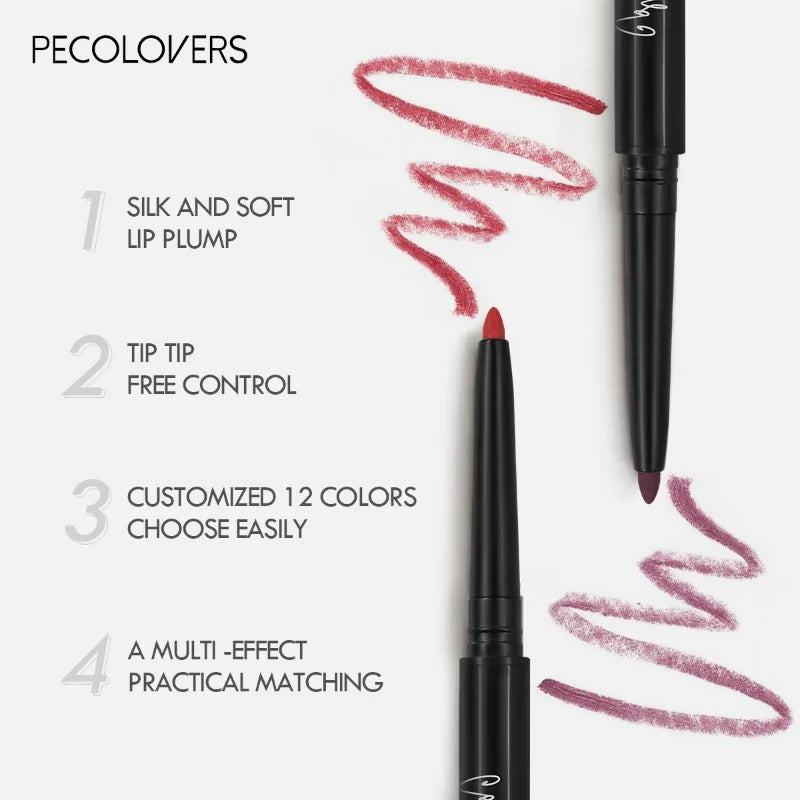 LuxuryGlow 12-Color Waterproof Matte Lip Liner Pencil Set – Long-Lasting, Non-Stick & Moisturizing