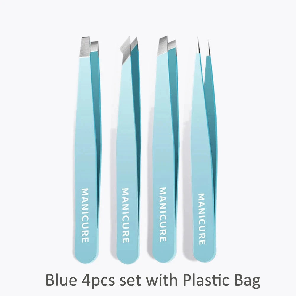 OURINER Colorful Stainless Steel Eyebrow Tweezer – Slanted Precision Hair Remover