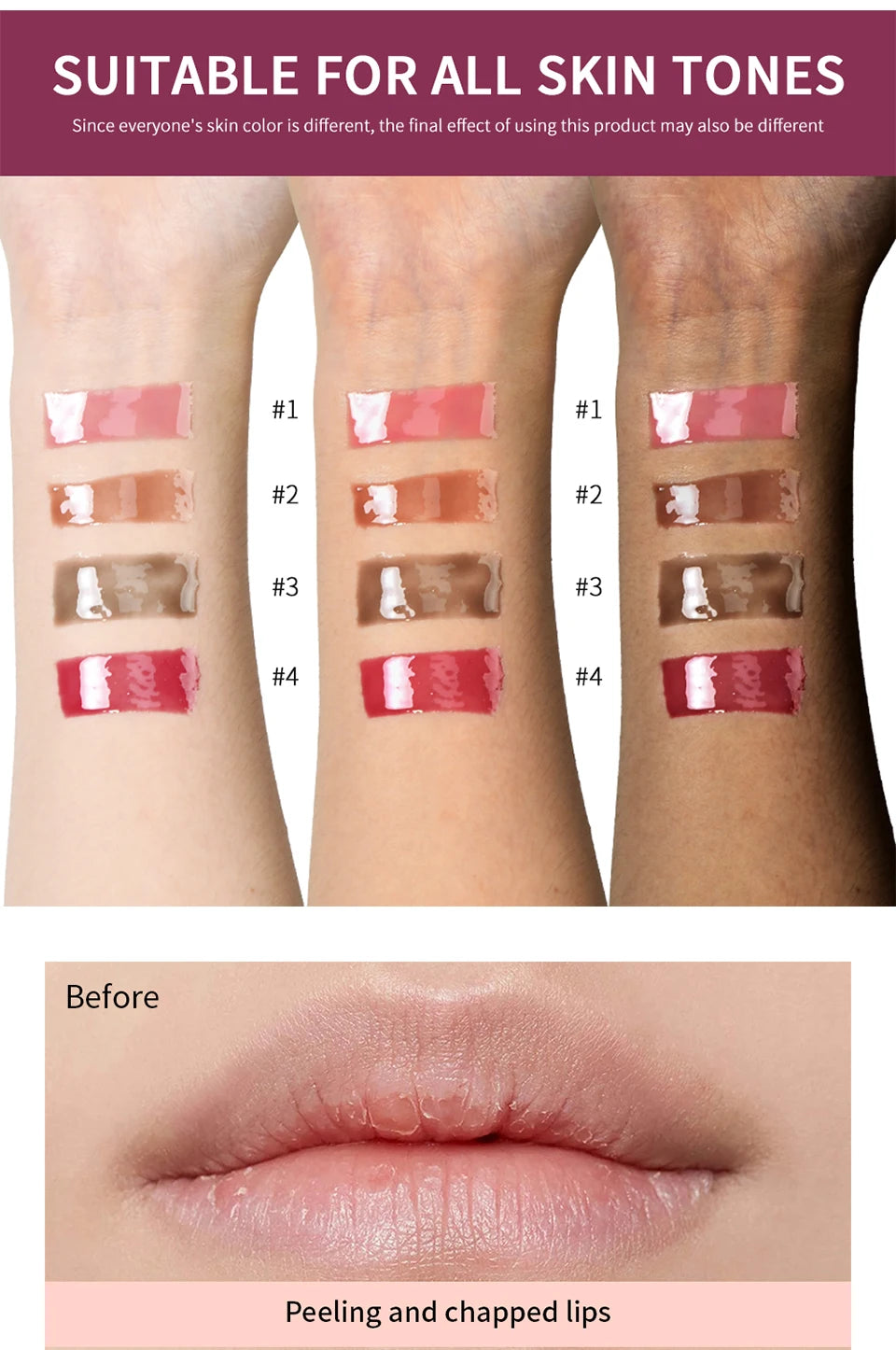 Brillo labial Lakerain Mirror Lip Glaze: 10 ml. Aceite labial hidratante, duradero y no pegajoso para labios nutridos y voluminosos.