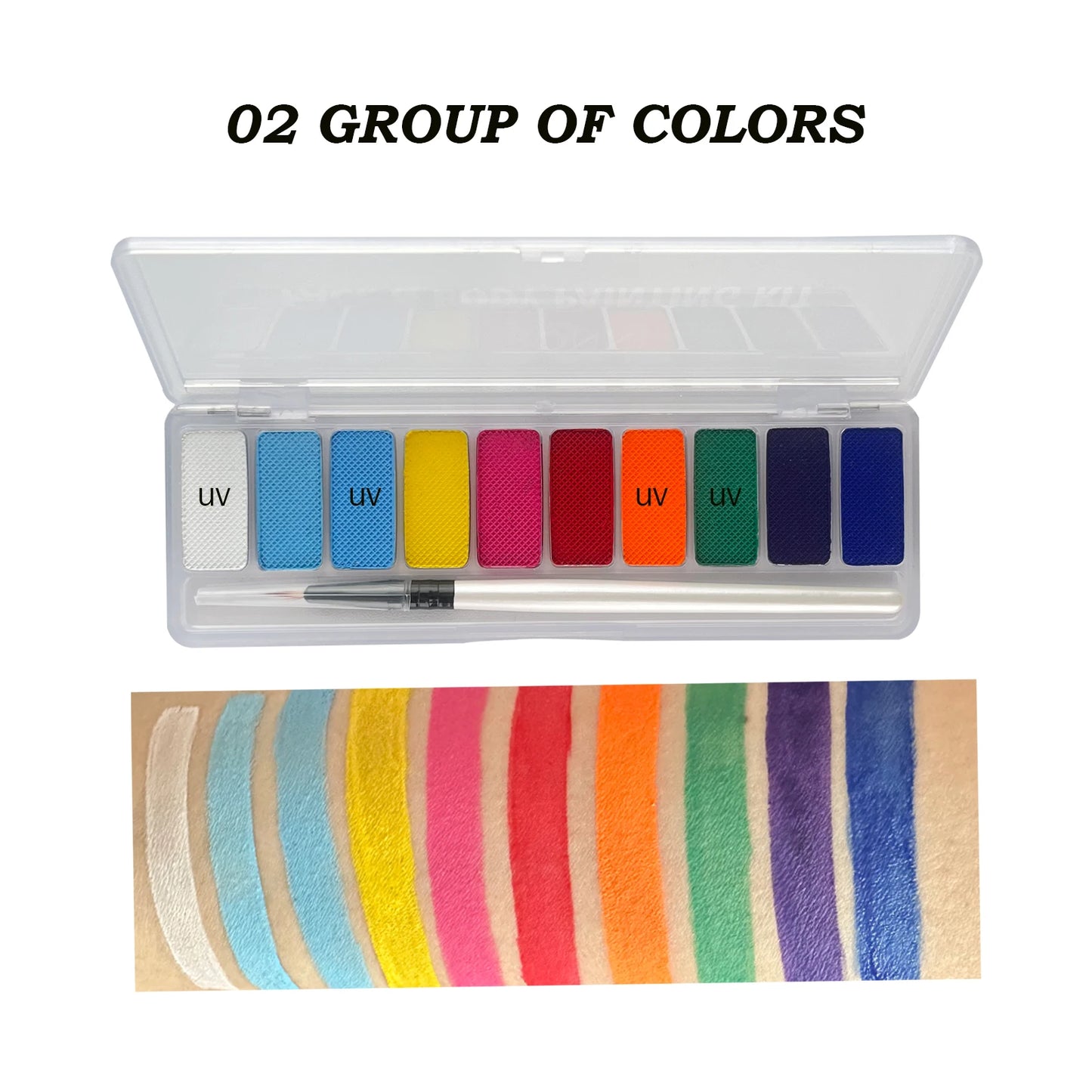 VERONNI UV Glow Neon Face & Body Paint – 10 Fluorescent Colors for Party Makeup