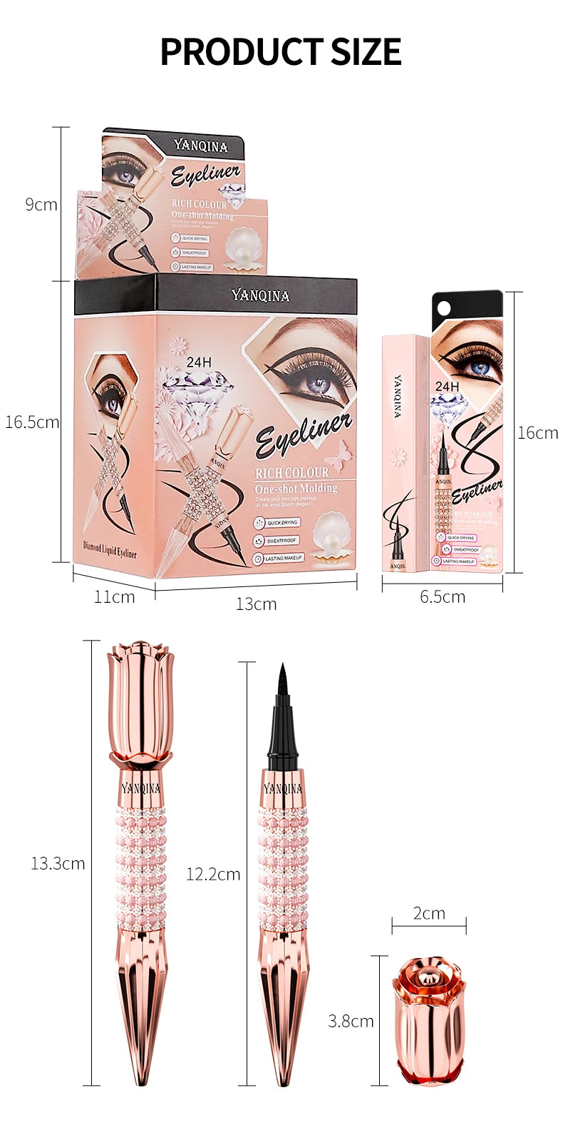 YANQINA Precision Liquid Eyeliner Pen – Waterproof, Long-Lasting, Quick-Dry