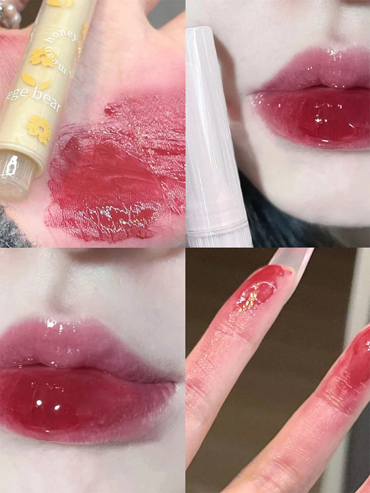 Lápiz labial Gege Bear Honey: labial hidratante en gelatina con acabado brillante.
