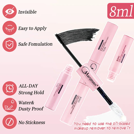 MAN'JE'SEN DIY Lash Extension Kit – Bond, Seal, Remover, Tweezers & Lash Clusters Set