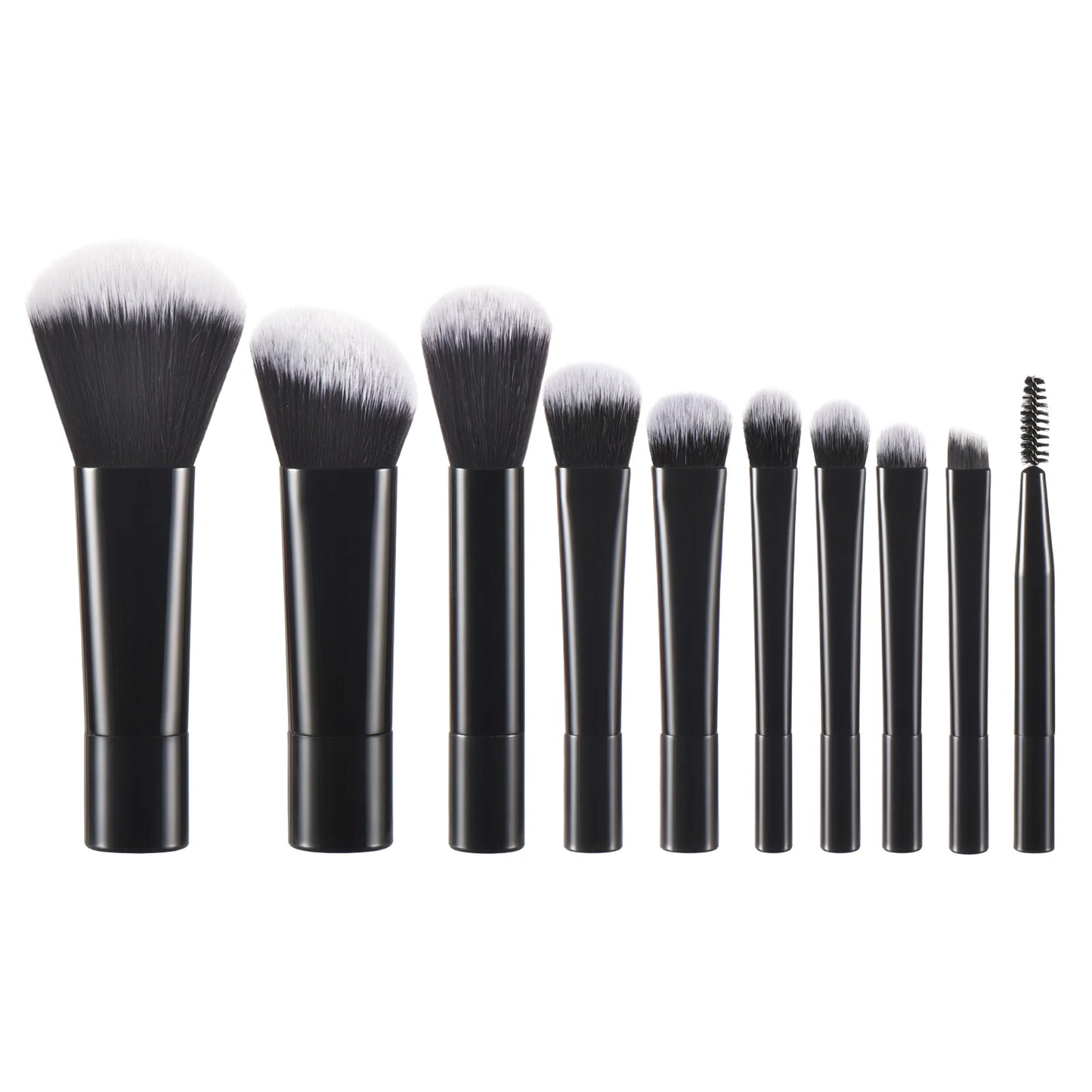 مجموعة فرش مكياج صغيرة من LuxuryGlow، 10 ألوان، مجموعة سفر محمولة مع إسفنجة وأدوات