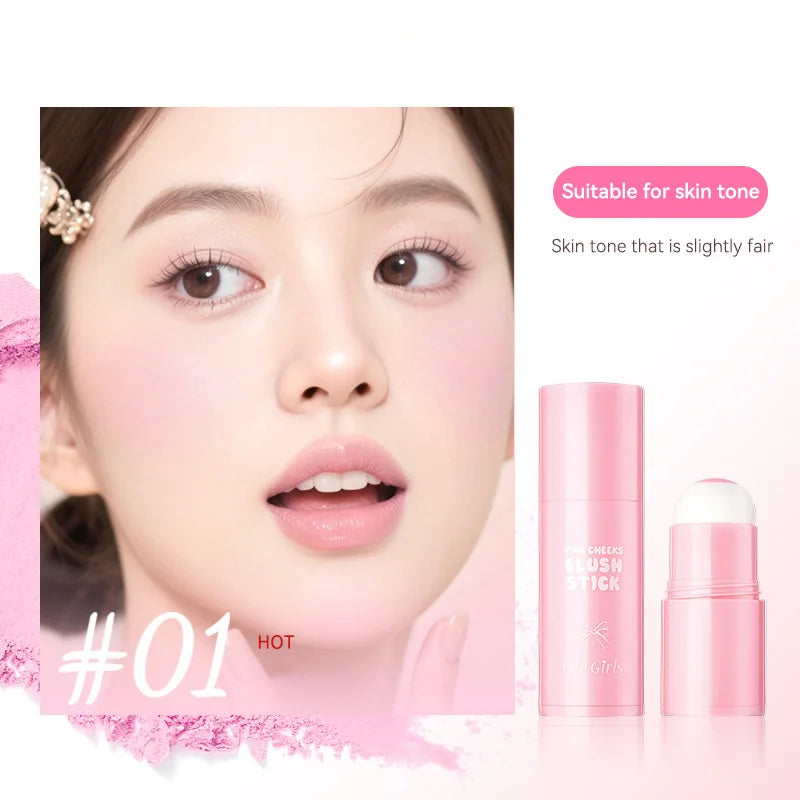أحمر خدود كوري وردي من LuxuryGlow - إسفنجة ناعمة لتوهج طبيعي