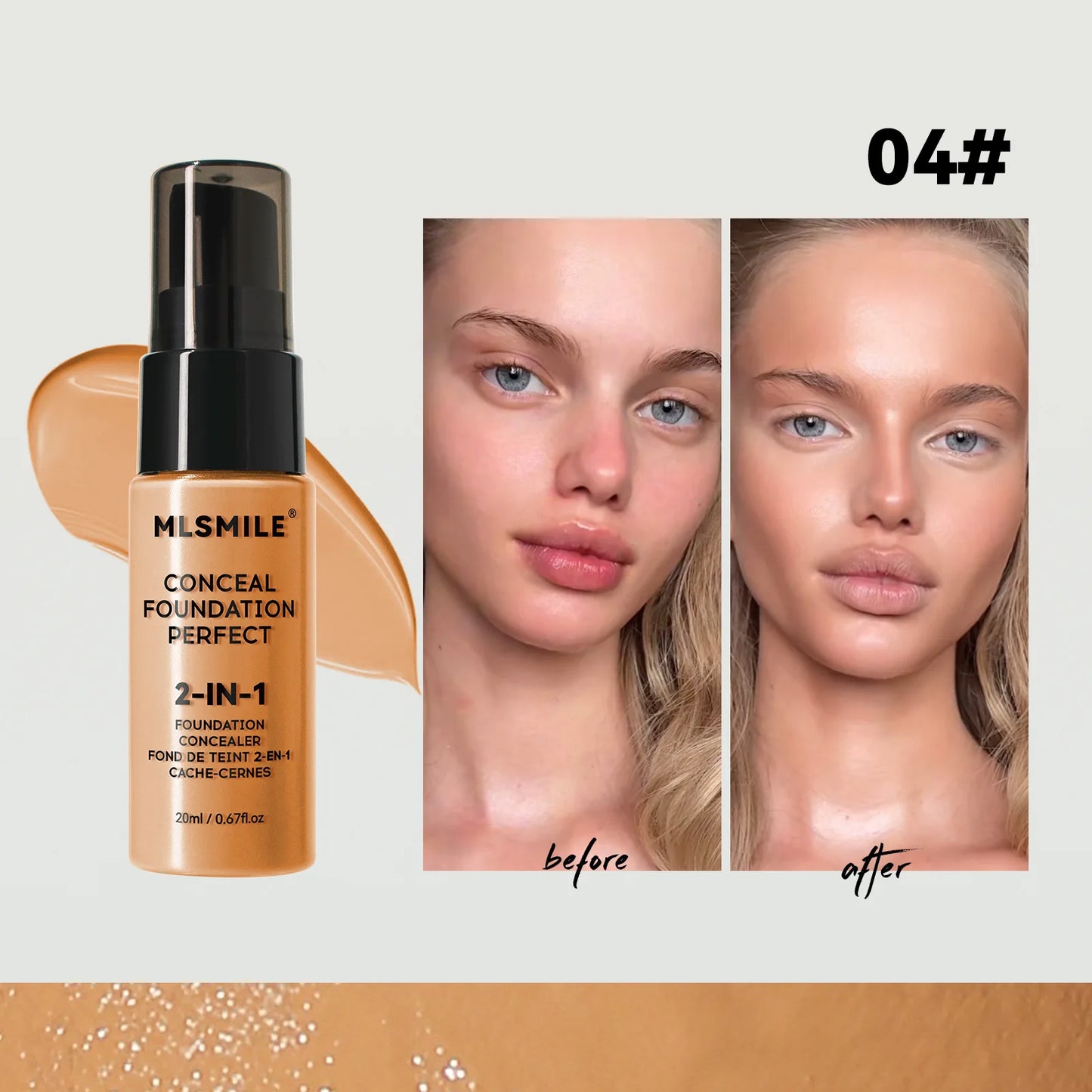 Base de maquillaje en polvo de 6 colores MLSMILE: resistente al agua, de larga duración y con control de grasa.