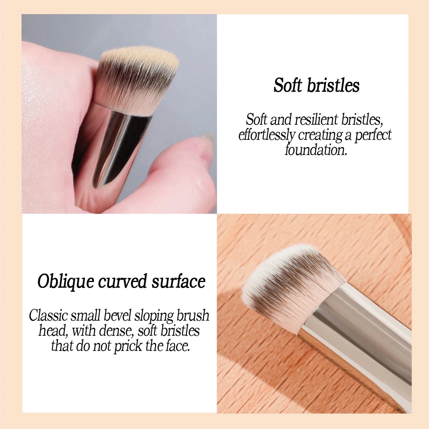 Brocha correctora de precisión LuxuryGlow: punta plana para cubrir ojeras y lagrimales