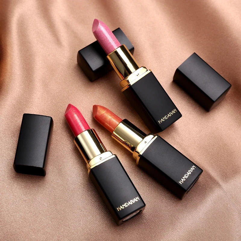 Lápiz labial hidratante Handaiyan Pearl: 9 colores, brillo duradero