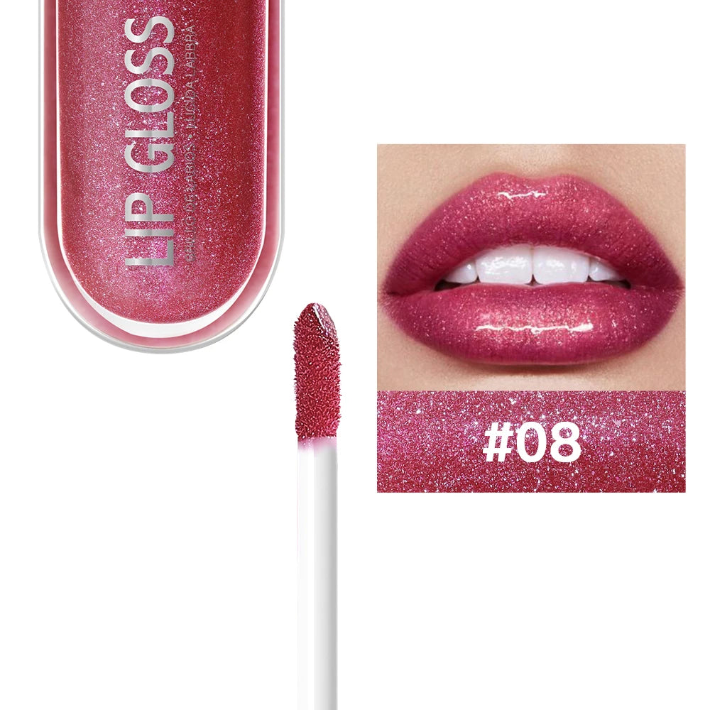 Set de brillo labial USHAS de 12 colores: brillo metálico e hidratación de larga duración