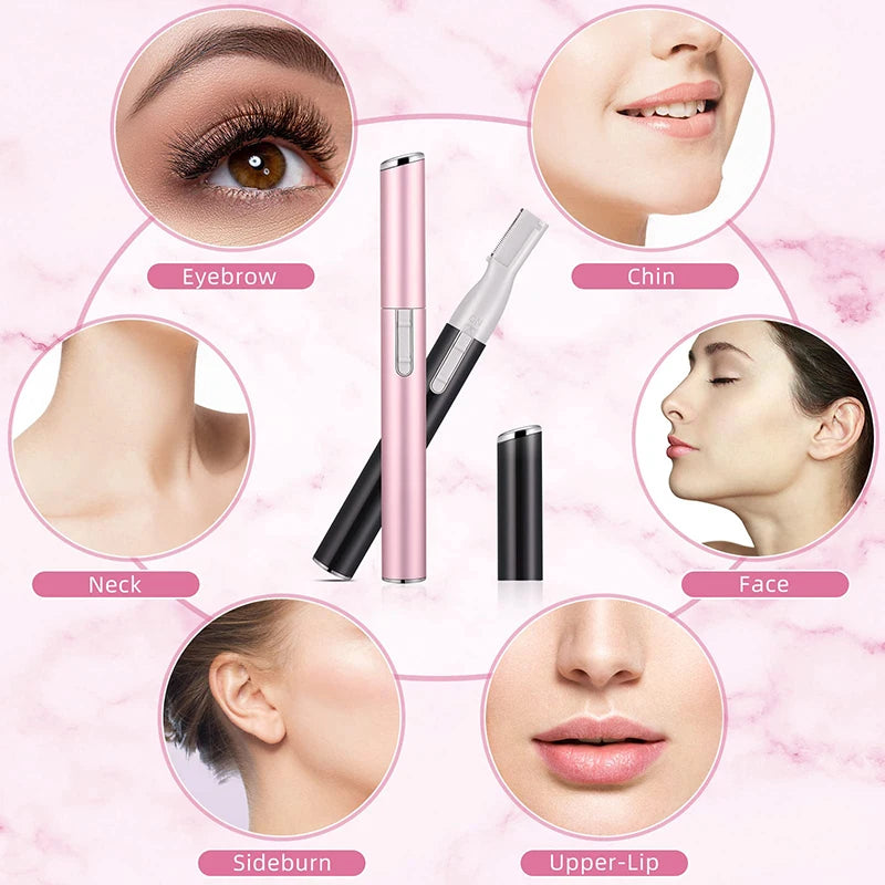 LuxuryGlow Electric Eyebrow Trimmer – Mini Facial Hair Remover for Face, Neck & Body