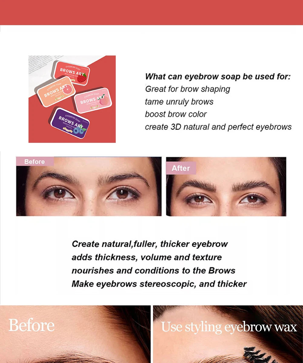 LuxuryGlow 4-Color Eyebrow Styling Wax – Waterproof, Natural Look & Long-Lasting Hold