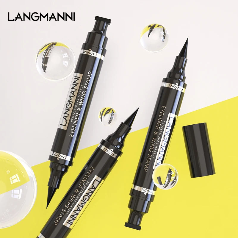 Langmanni 2-in-1 Waterproof Eyeliner Pen with Stamp – Long-Lasting & Smudge-Proof