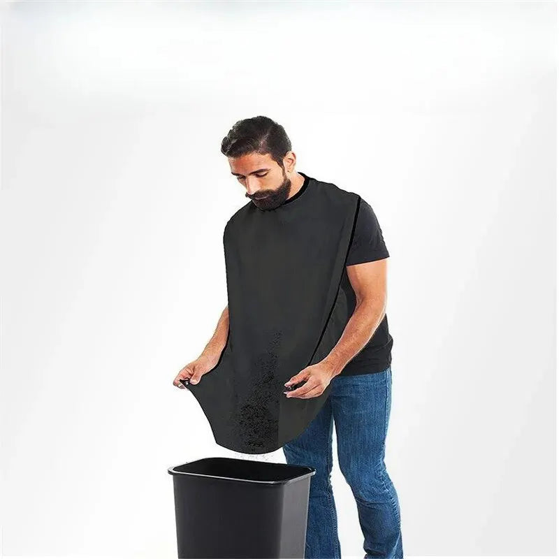 LuxuryGlow No-Mess Shaving Bib for Men – Beard Trimming Apron with Suction Cups