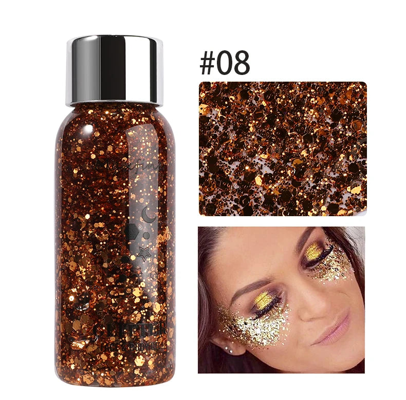 MAXFINE Full Body Glitter Gel – Long-Lasting Eye, Hair & Body Sparkle
