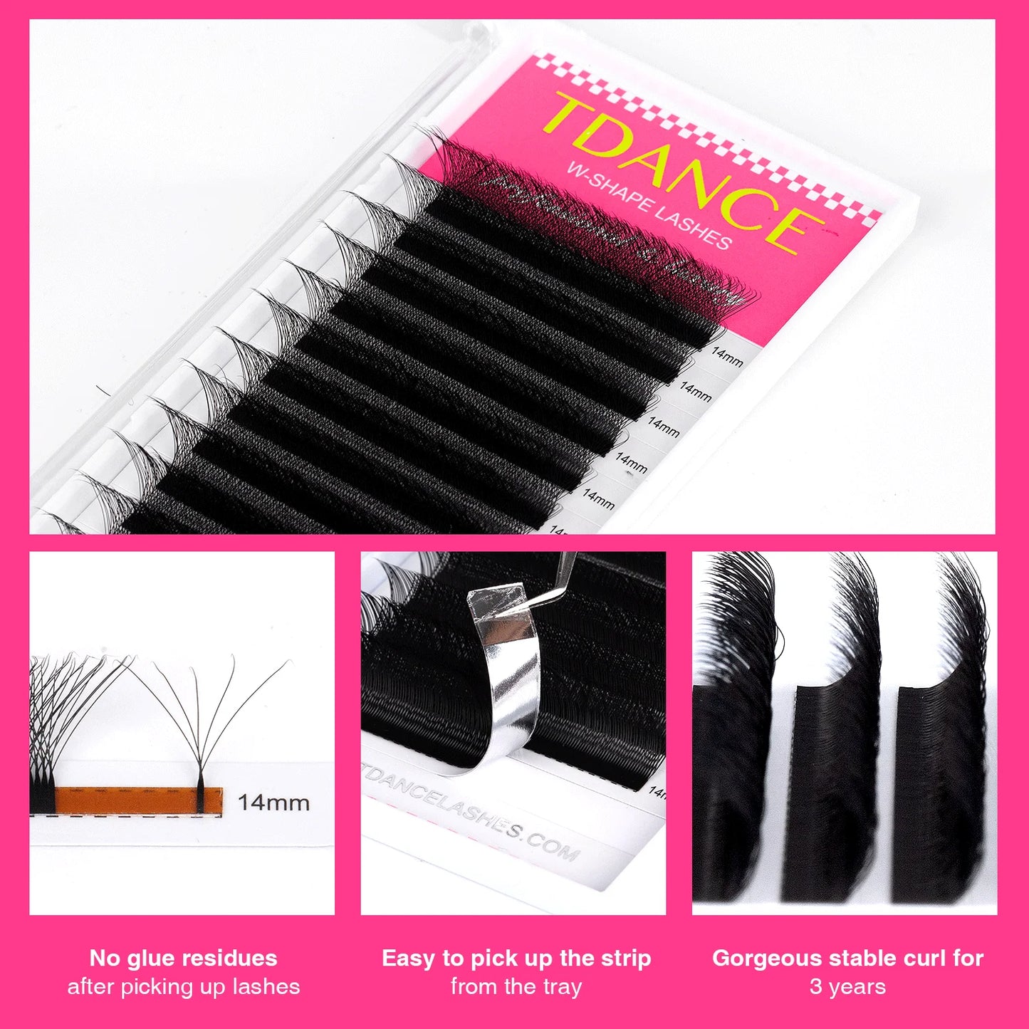 TDANCE 3D–6D Premade W Style Blooming Lash Fans | Faux Mink Volume Eyelash Extensions C90