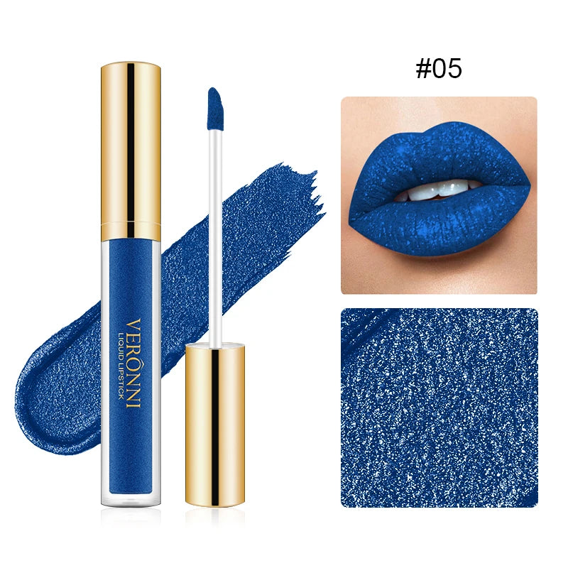 Set de labiales líquidos con purpurina LuxuryGlow de 15 colores: brillo labial duradero, resistente al agua y brillante.