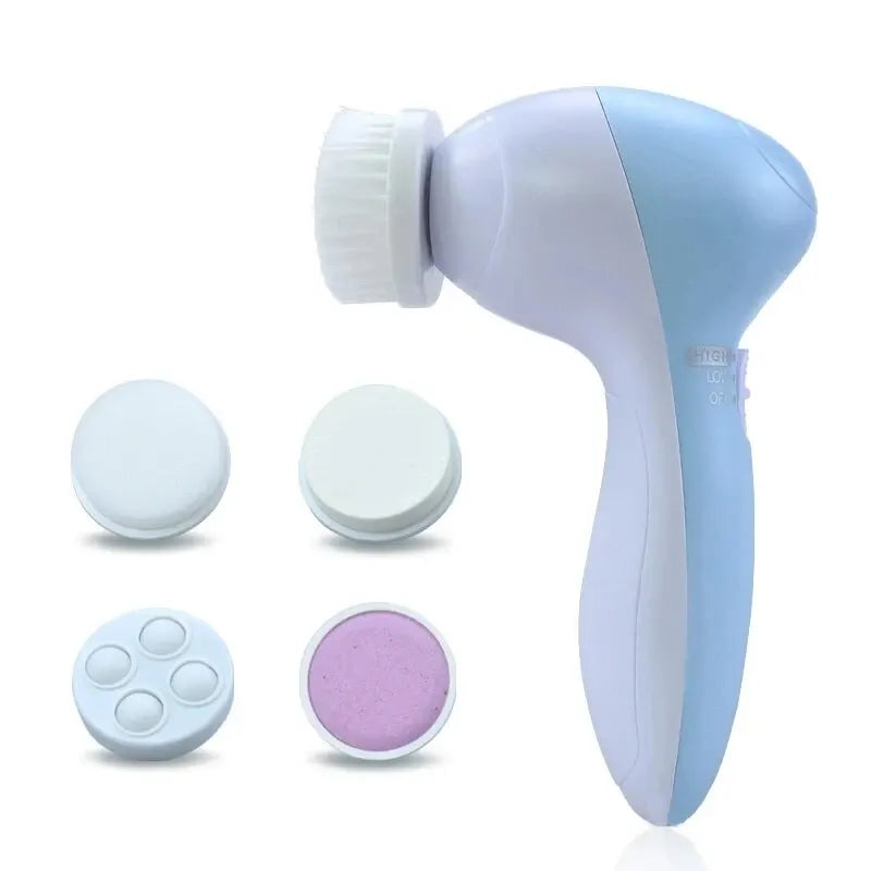 Cepillo de limpieza facial y masajeador de belleza LuxuryGlow 5 en 1: limpieza profunda y cuidado suave de la piel