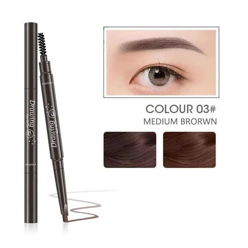 LuxuryGlow 2-in-1 Waterproof Eyebrow Pencil — Long-Lasting with Brow Brush (5 Colors)