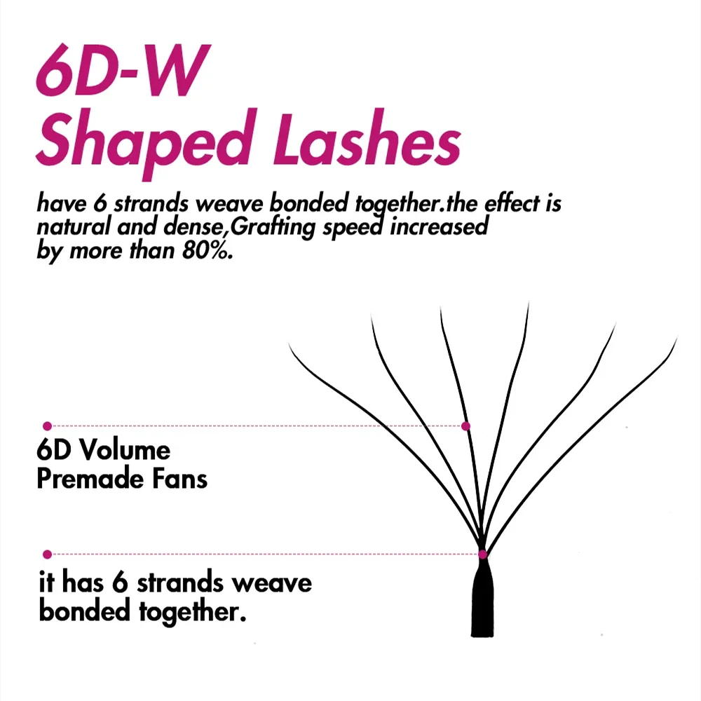 FADVAN W-Shape Volume Lash Extensions – 3D to 8D Premade Fans, Faux Mink