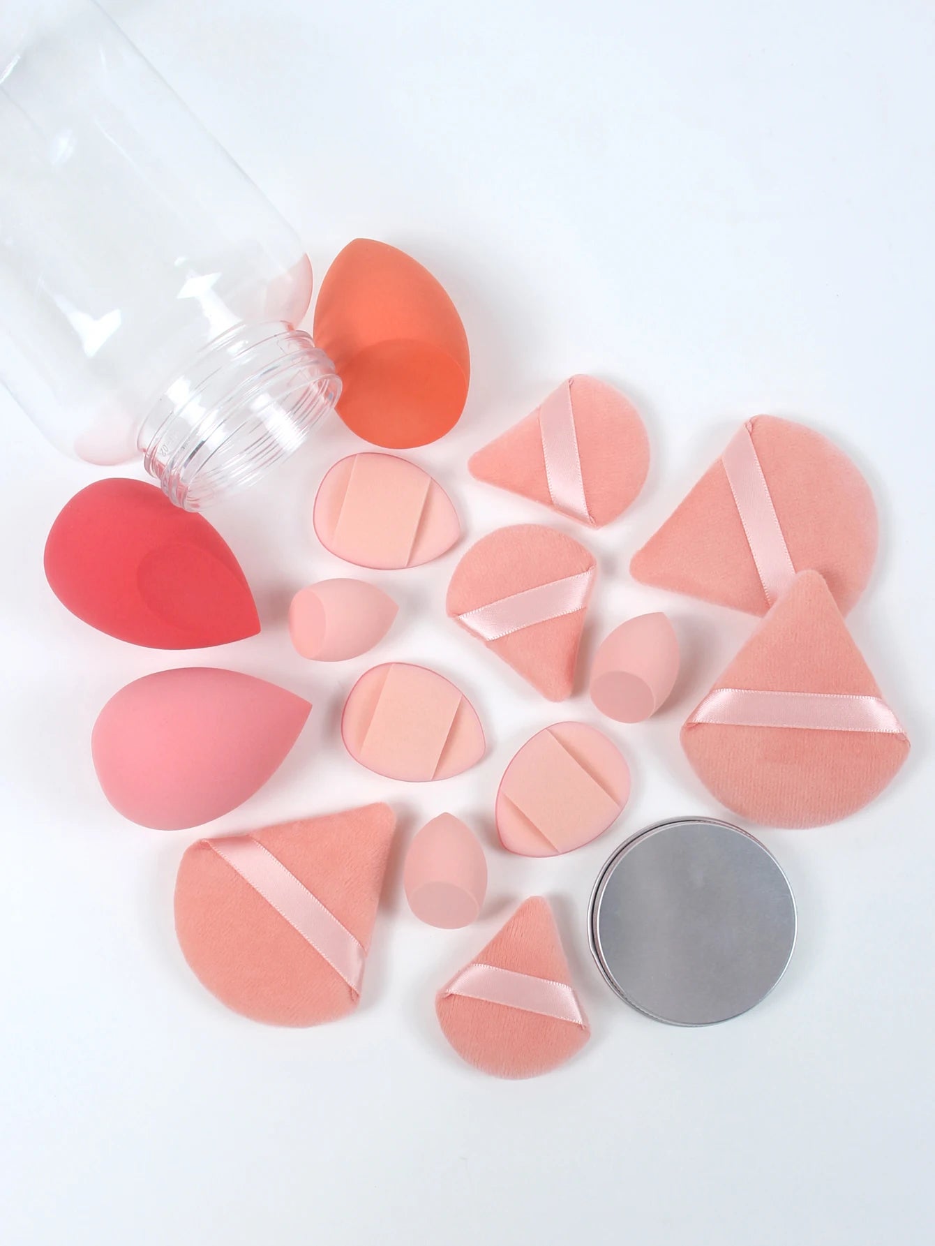 LuxuryGlow All-in-One Makeup Puff Set – 15 Pcs Assorted Beauty Blenders & Powder Puffs
