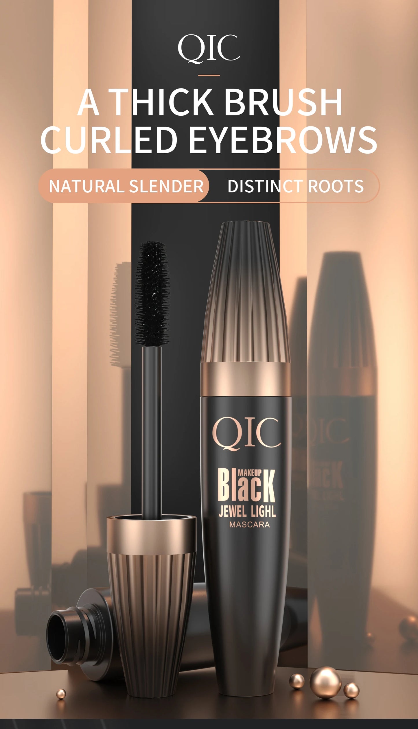 QIC 4D Waterproof Lash Mascara – Long-Lasting Curling & Thickening