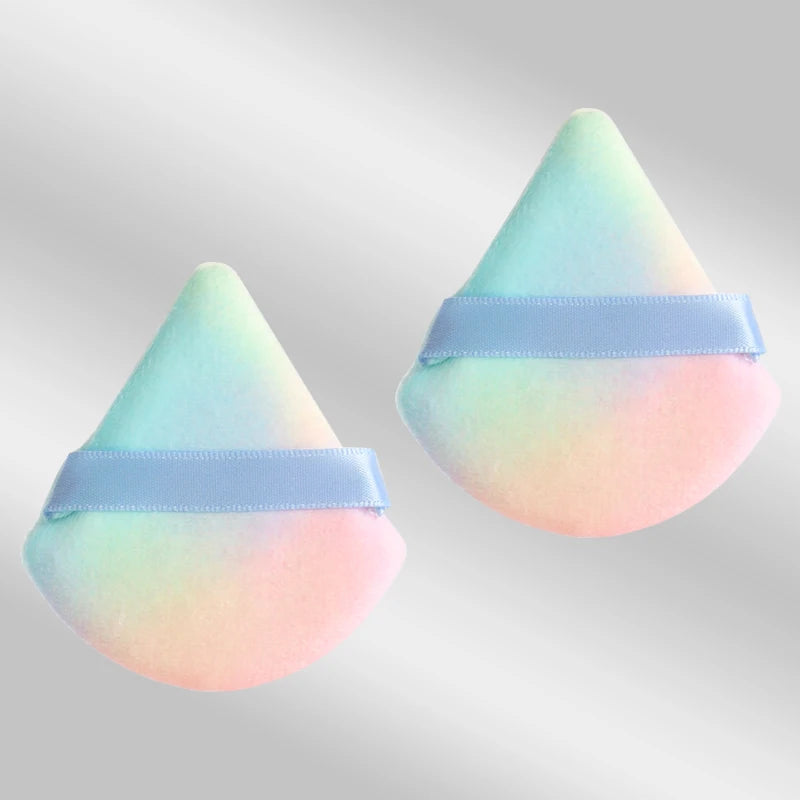 LuxuryGlow 2PCS Triangle Velvet Powder Puff – Soft Reusable Makeup Blender for Flawless Foundation Application