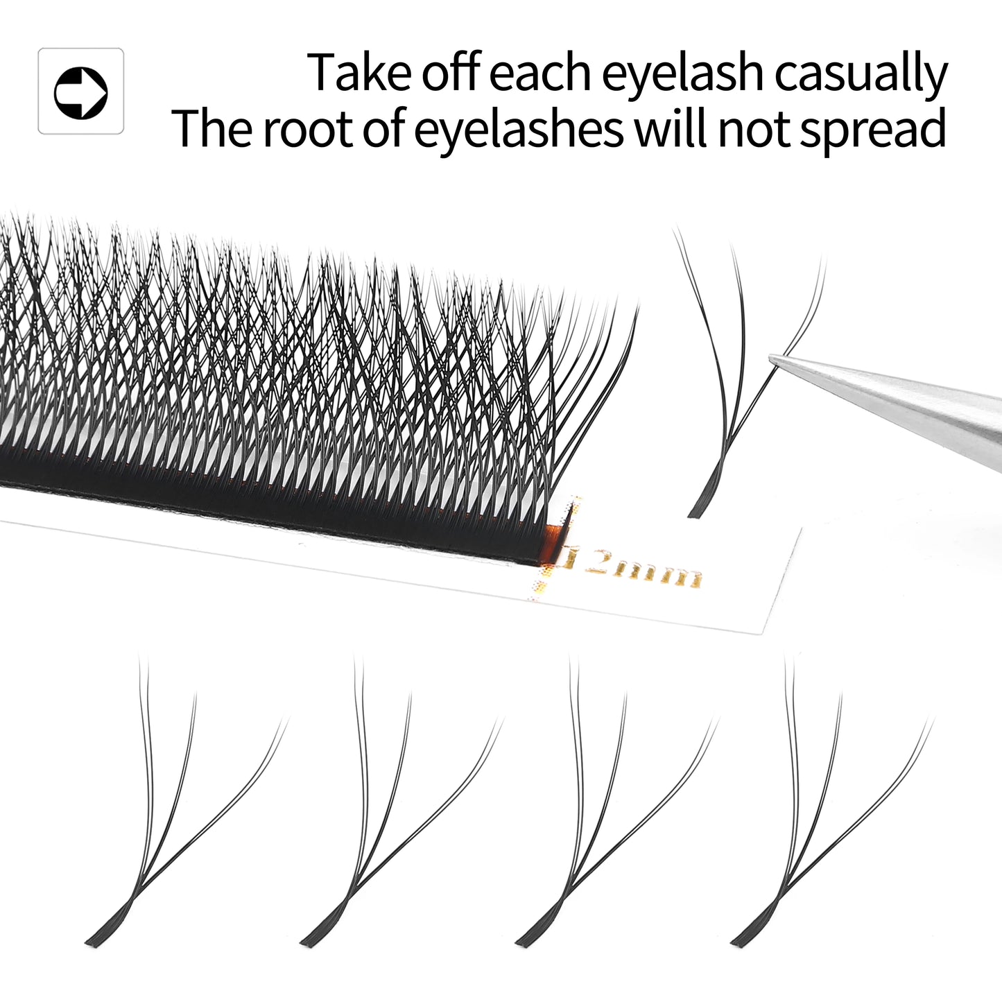 ZIUSUZAKI W-Shaped Premade Fan Eyelash Extensions – 2D to 8D Automatic Blooming Lashes C198
