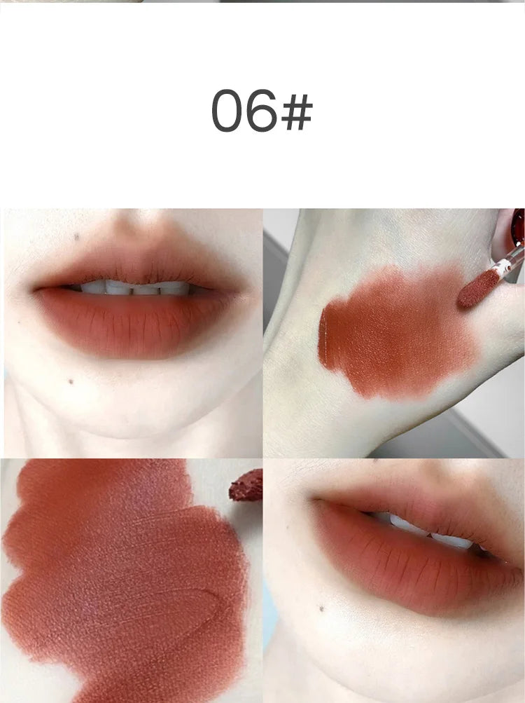SHAQINUO Velvet Matte Mousse Lip Glaze – Long-Lasting Soft Mist Lipstick