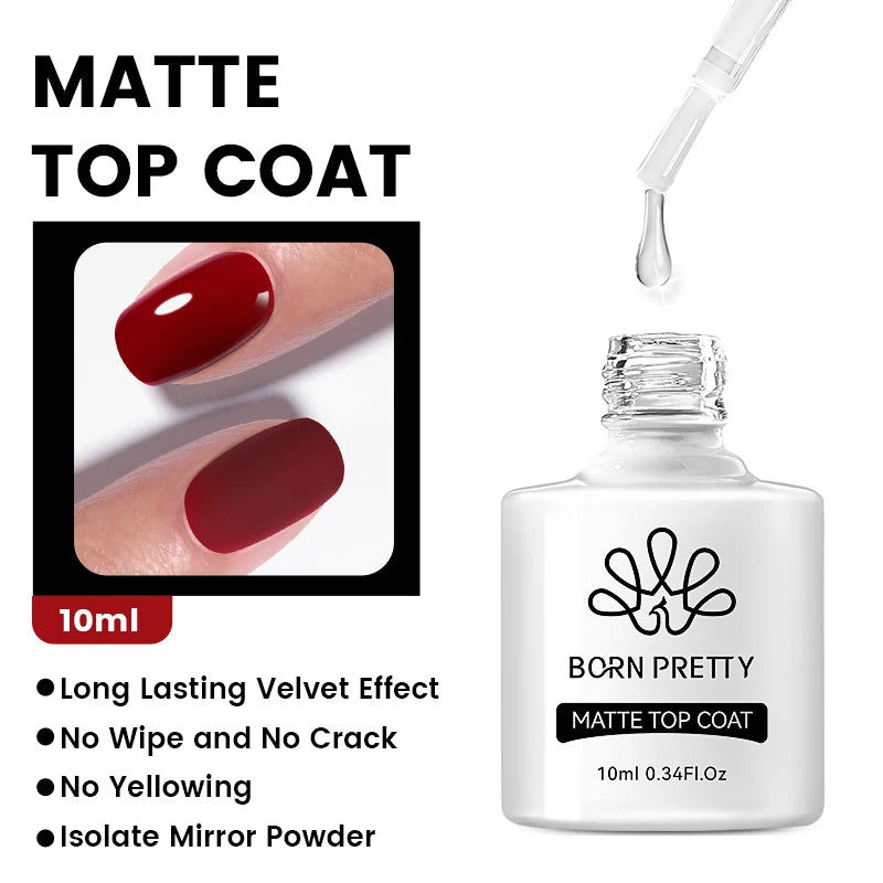 Gel de uñas BORN PRETTY de 10 ml: gel de base, superior y de refuerzo de goma para UV/LED