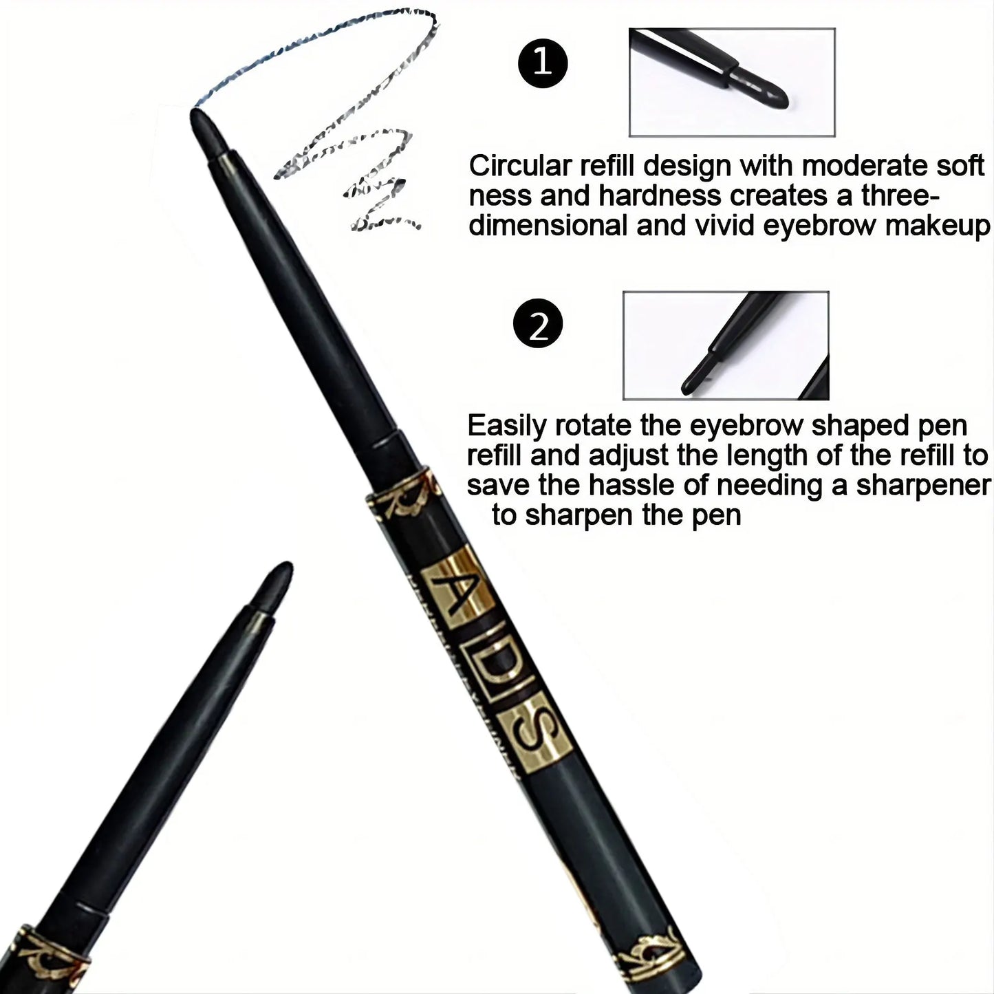 LuxuryGlow 3PCS Waterproof Black Eyeliner Pencils – Smudge-Proof, Long-Lasting & Bold Finish